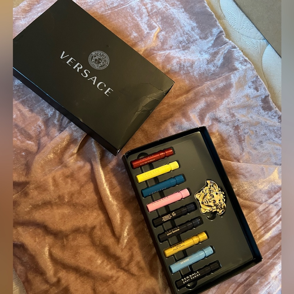 Versace fragrance sampler with Versace pin